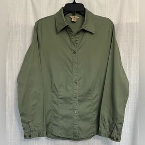 Woolrich Olive Sage Green Button-Down Shirt Size L